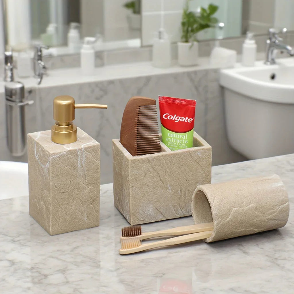 Bathroom Essentials - Creamy Beige Stone