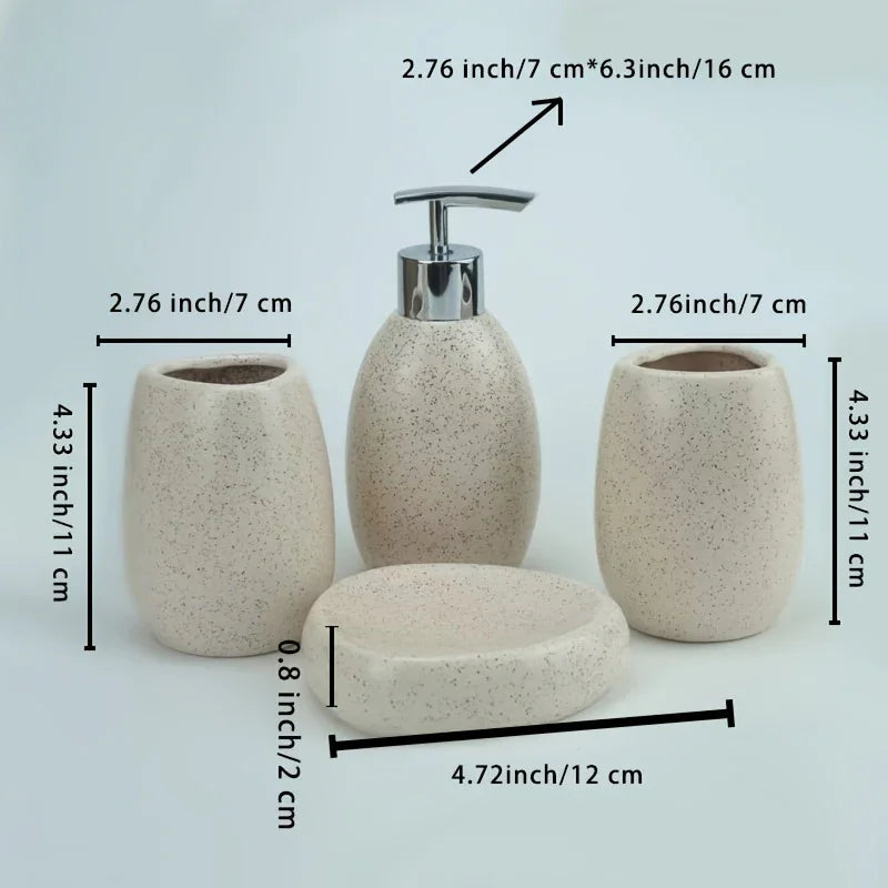 Bathroom Kit - Ceramic White 4pcs