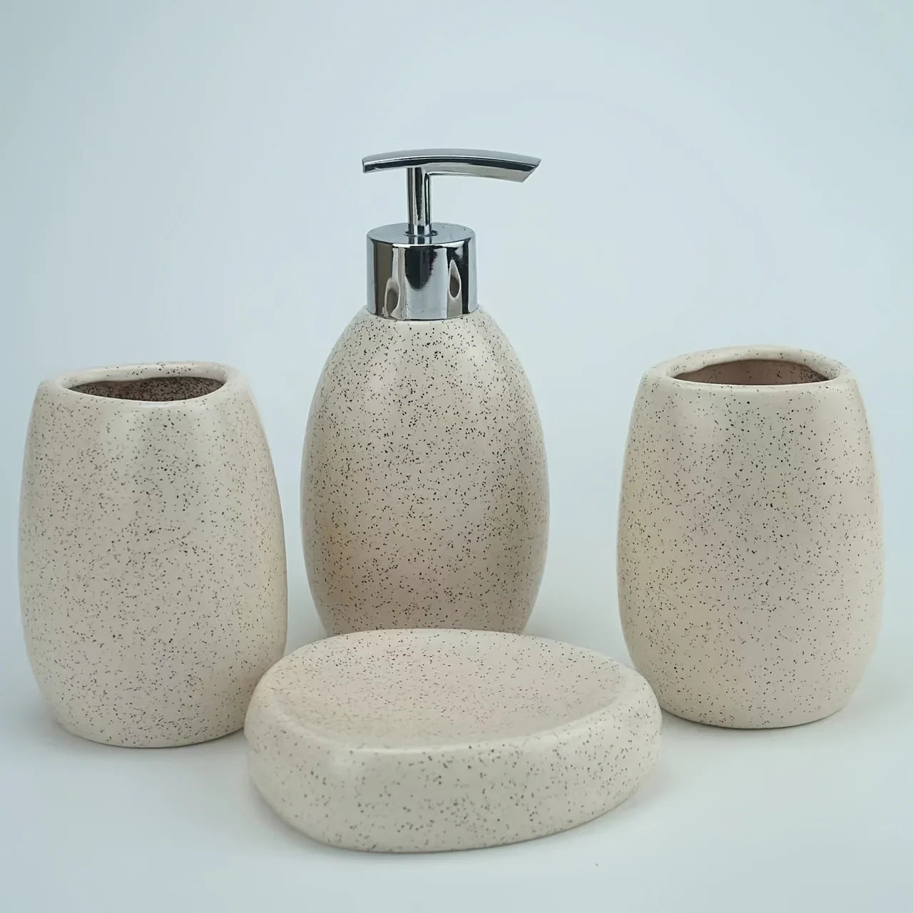 Bathroom Kit - Ceramic White 4pcs