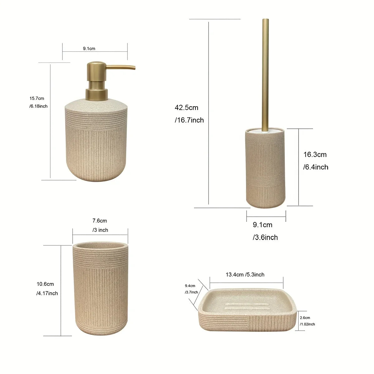 Bathroom Organizer - Modern Ceramic Set