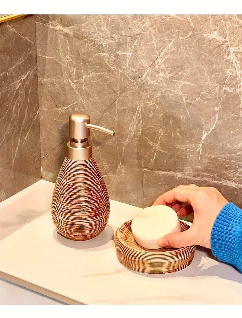 Bathroom Set - Handmade Ceramic White 5-Piece