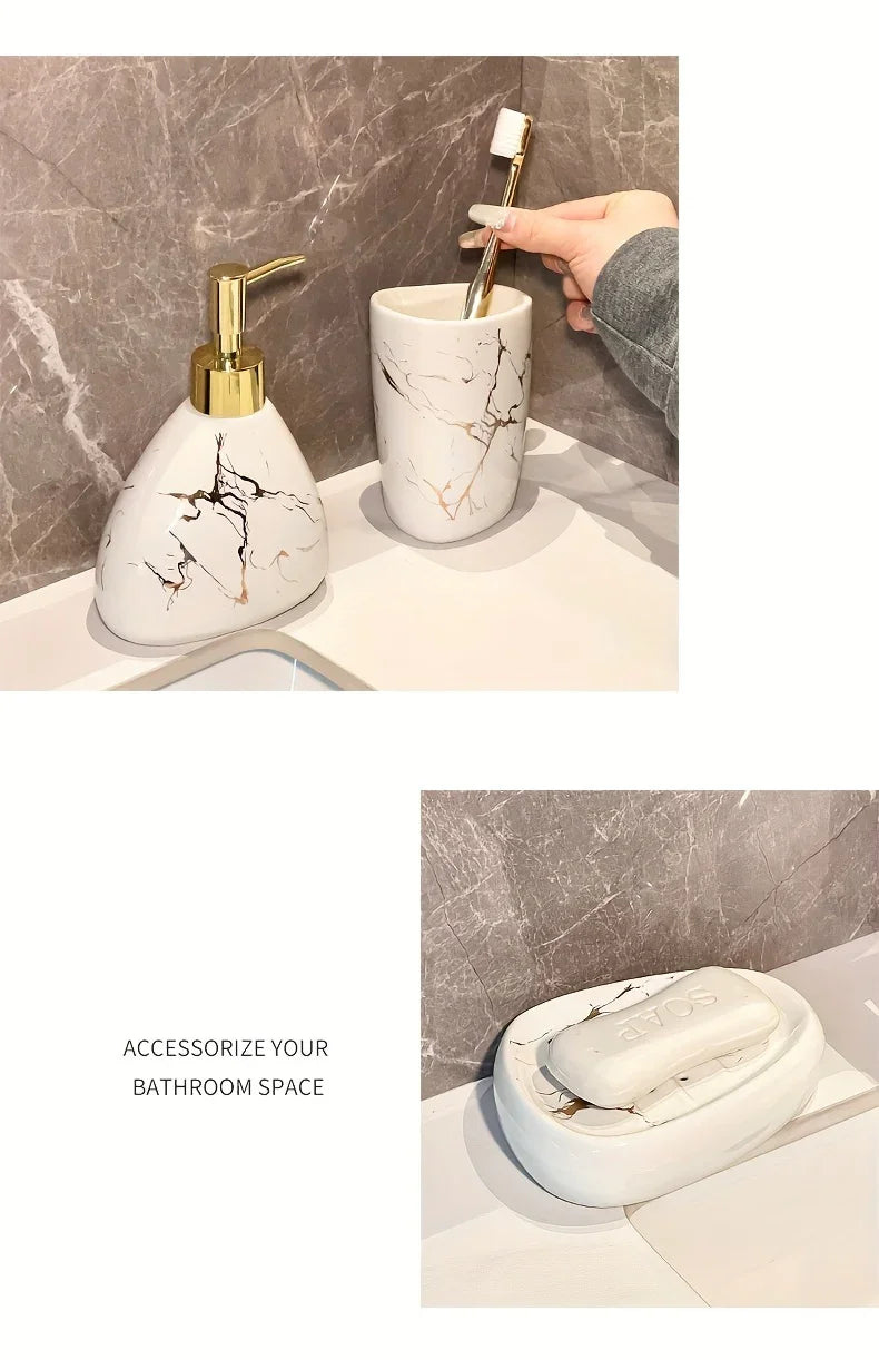 Bathroom Set - Luxury Ceramic 4-Piece