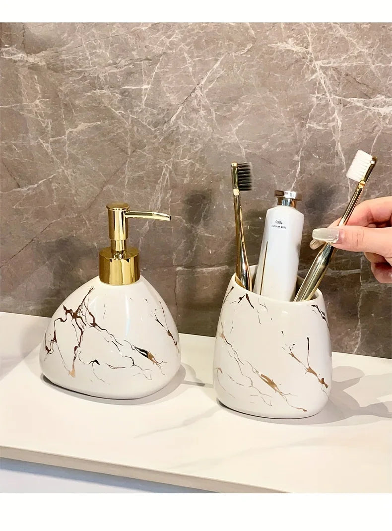 Bathroom Set - Luxury Ceramic 4-Piece