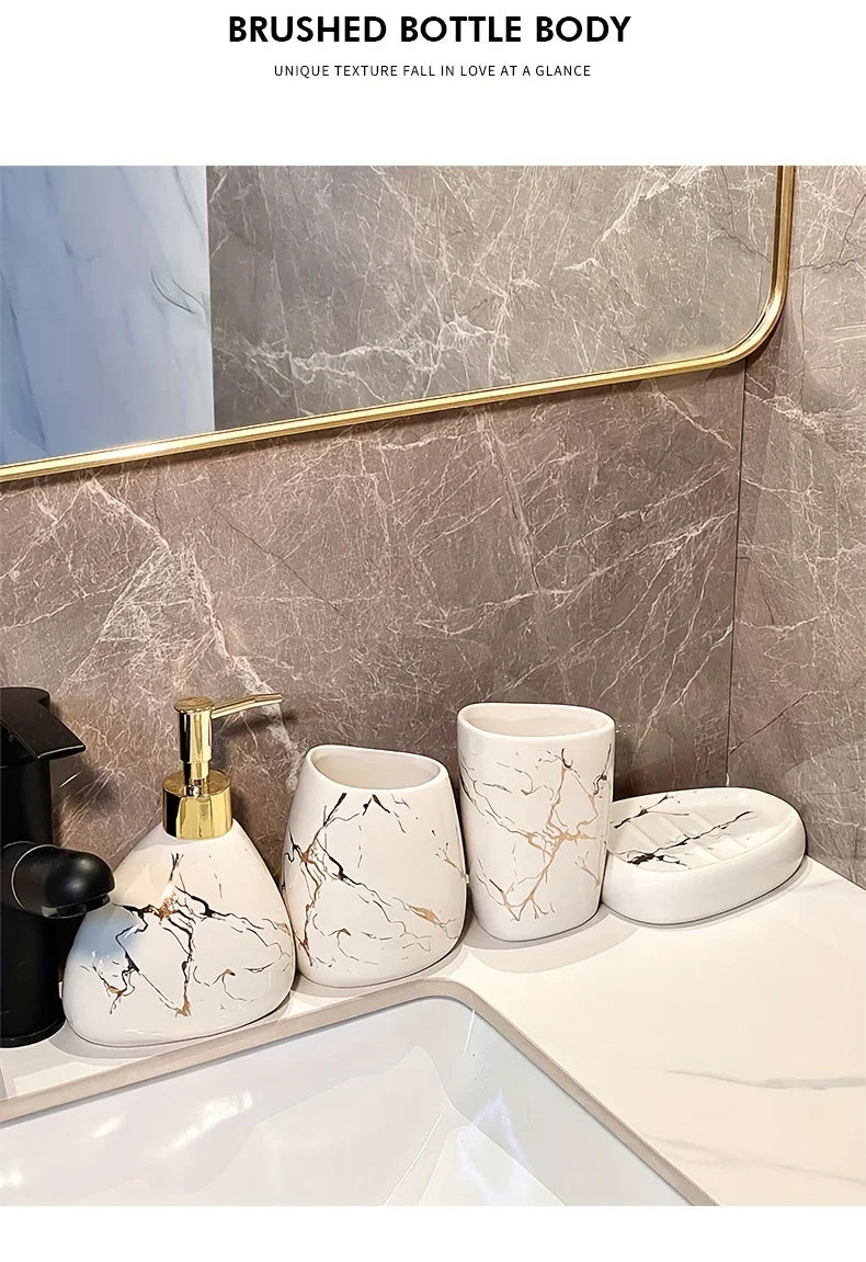 Bathroom Set - Luxury Ceramic 4-Piece