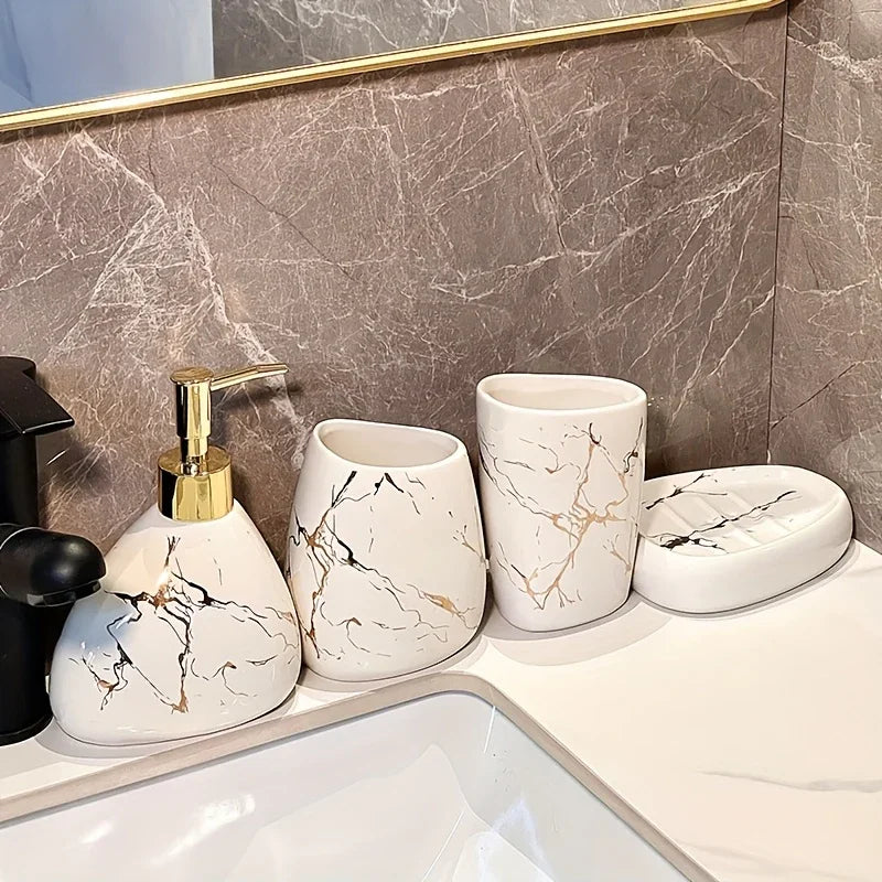 Bathroom Set - Luxury Ceramic 4-Piece