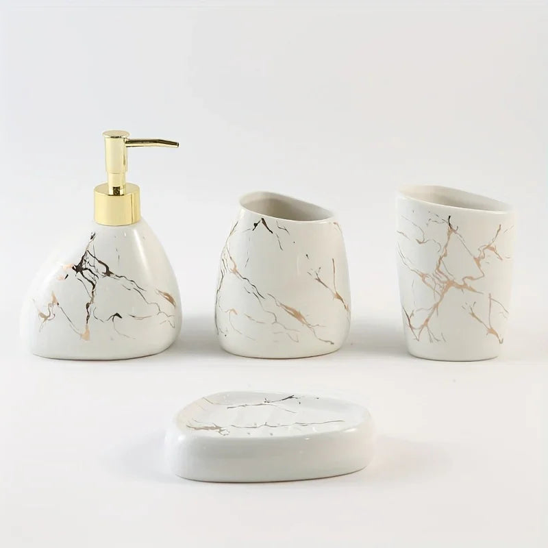 Bathroom Set - Luxury Ceramic 4-Piece
