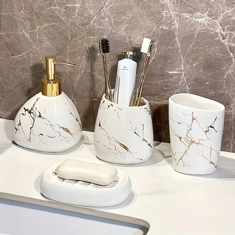 Bathroom Set - Luxury Ceramic 4-Piece