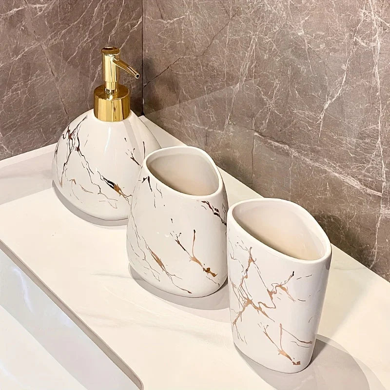 Bathroom Set - Luxury Ceramic 4-Piece