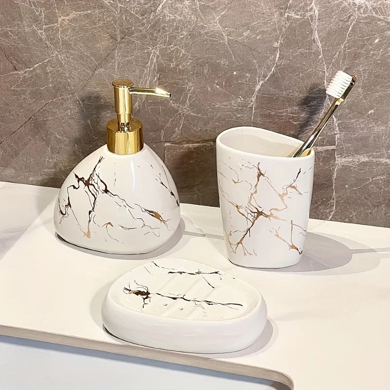 Bathroom Set - Luxury Ceramic 4-Piece