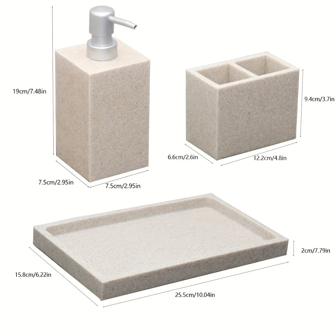Bathroom Set - Minimalist Ceramic 4Piece