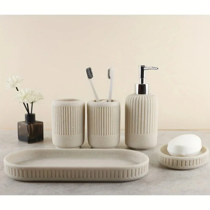 Bathroom Set - Modern Ceramic 5pcs