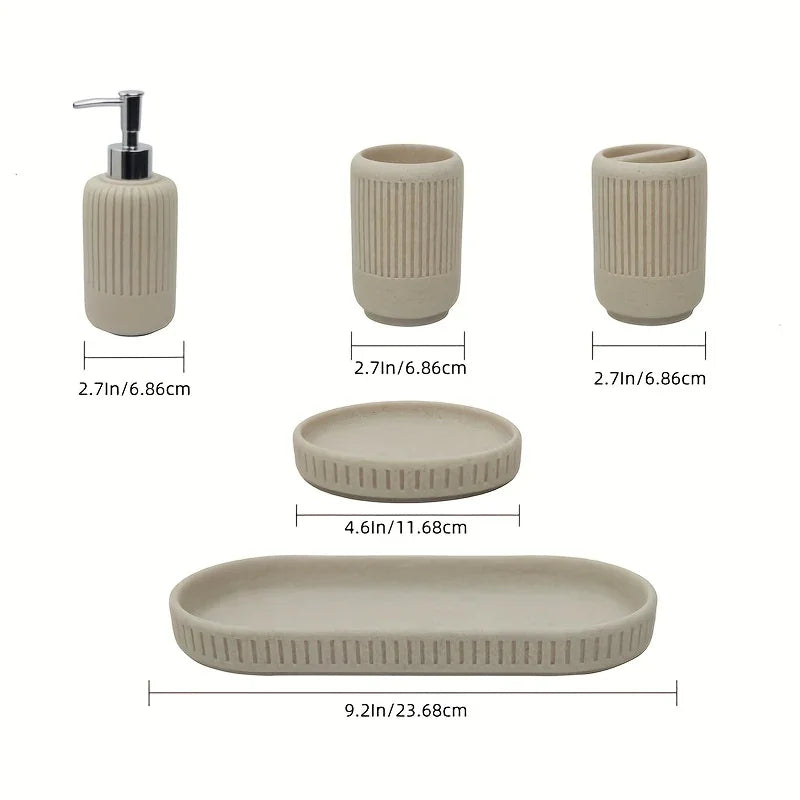 Bathroom Set - Modern Ceramic 5pcs