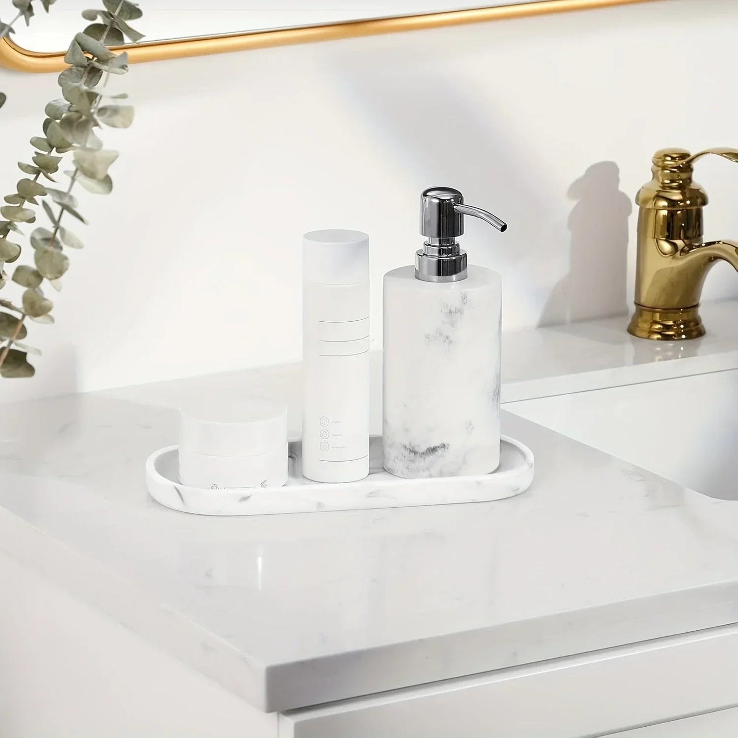 Bathroom Tray - Marble Pattern 25.4cm