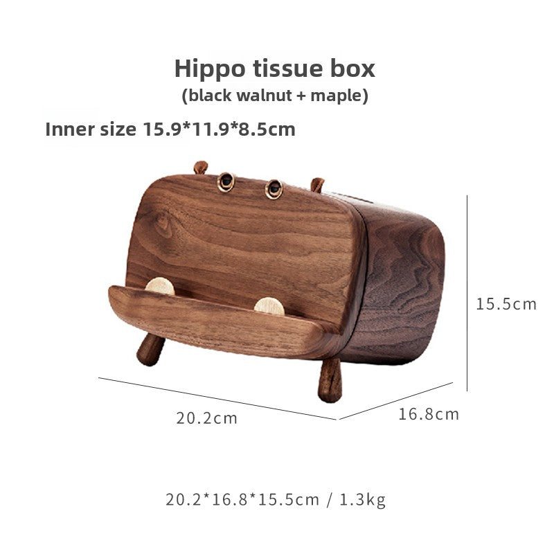 Animal Shape Solid Wood Tissue Box