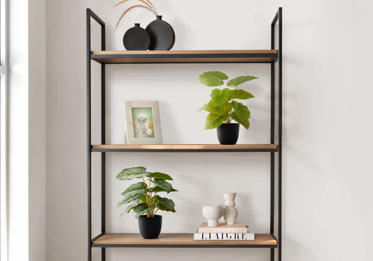 13" Tall, Artificial Plant, Epipremnum, Indoor, Faux, Fake, Table, Greenery, Potted, Decorative (Set of 2) - Green / Black