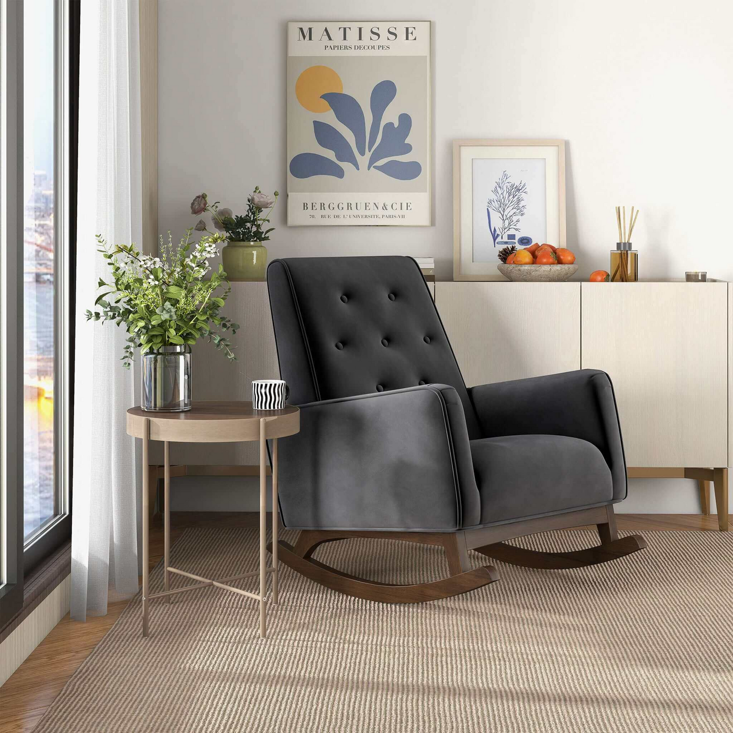 Elegant Style Demetrius Dark Rocking Chair