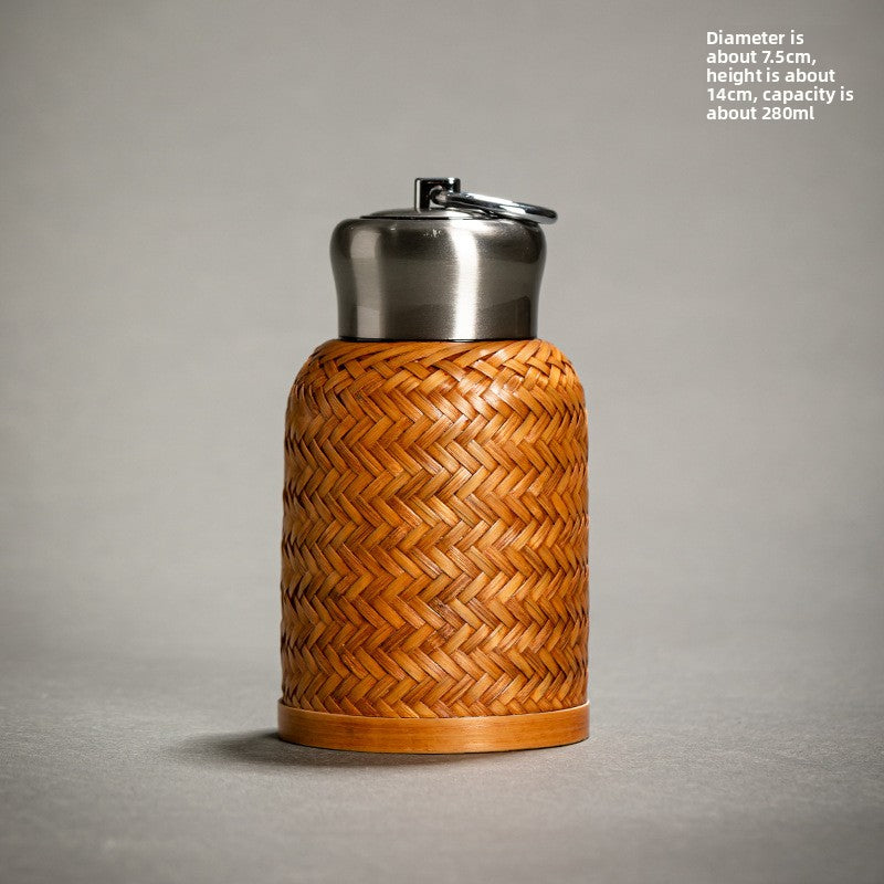 Handwoven Bamboo Stainless Steel Thermos Cup
