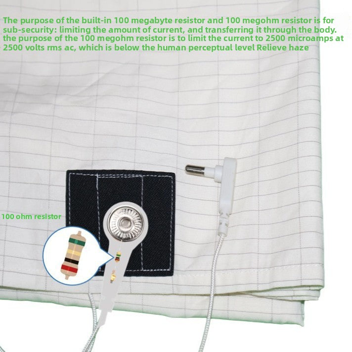 White Silver Fiber Grounding Bed Sheet