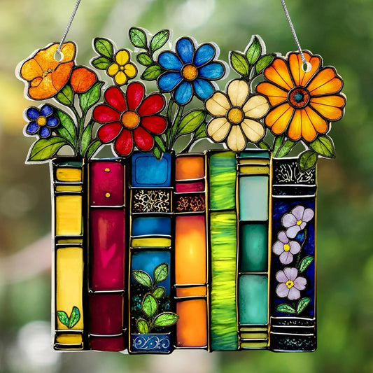 Vintage Floral Book Acrylic Hanging Ornament