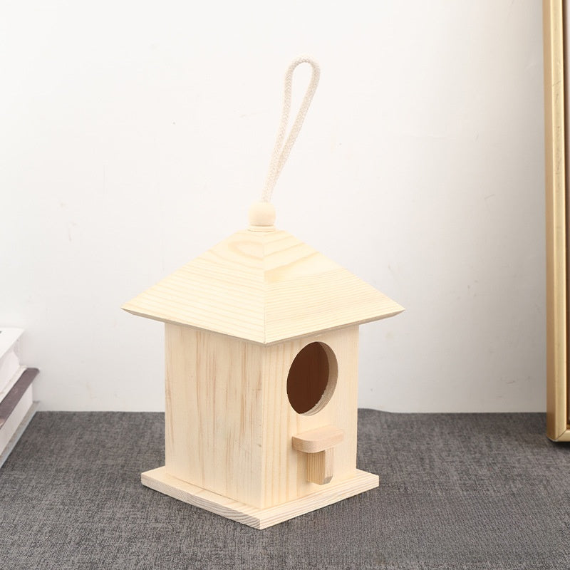Wooden Birdhouse Bird Feeder Outdoor Hanging Decoration