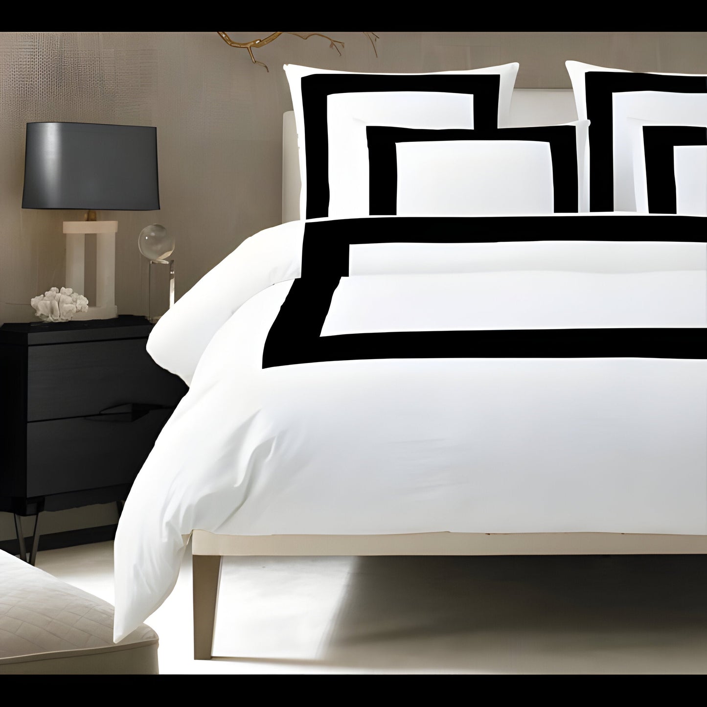 400TC Cotton Sateen Border Frame Duvet Cover Set