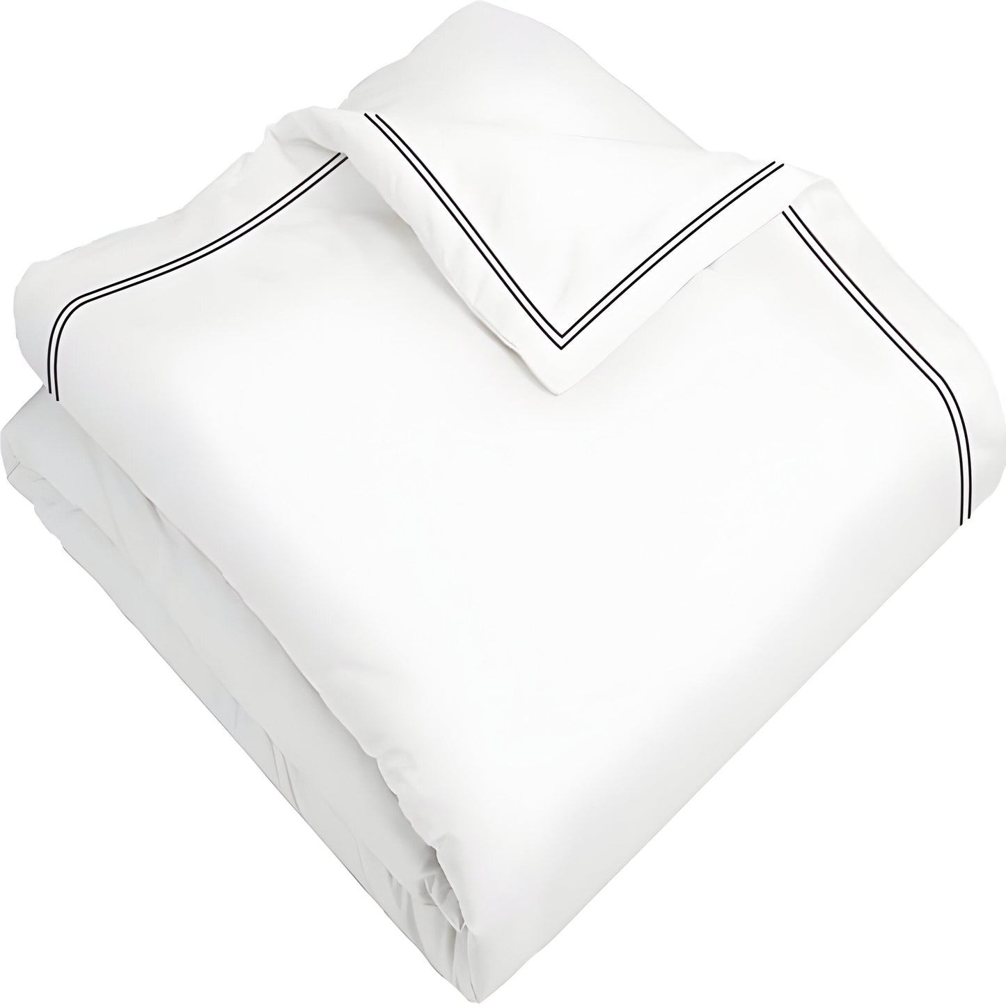 400TC Cotton Double Edge Embroidery Sateen Solid Duvet Cover Set