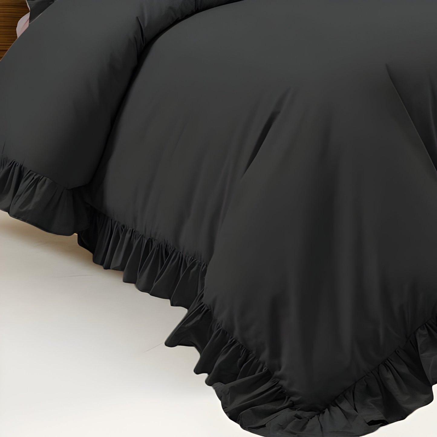 400TC Cotton Sateen Ruffle Duvet Cover Set