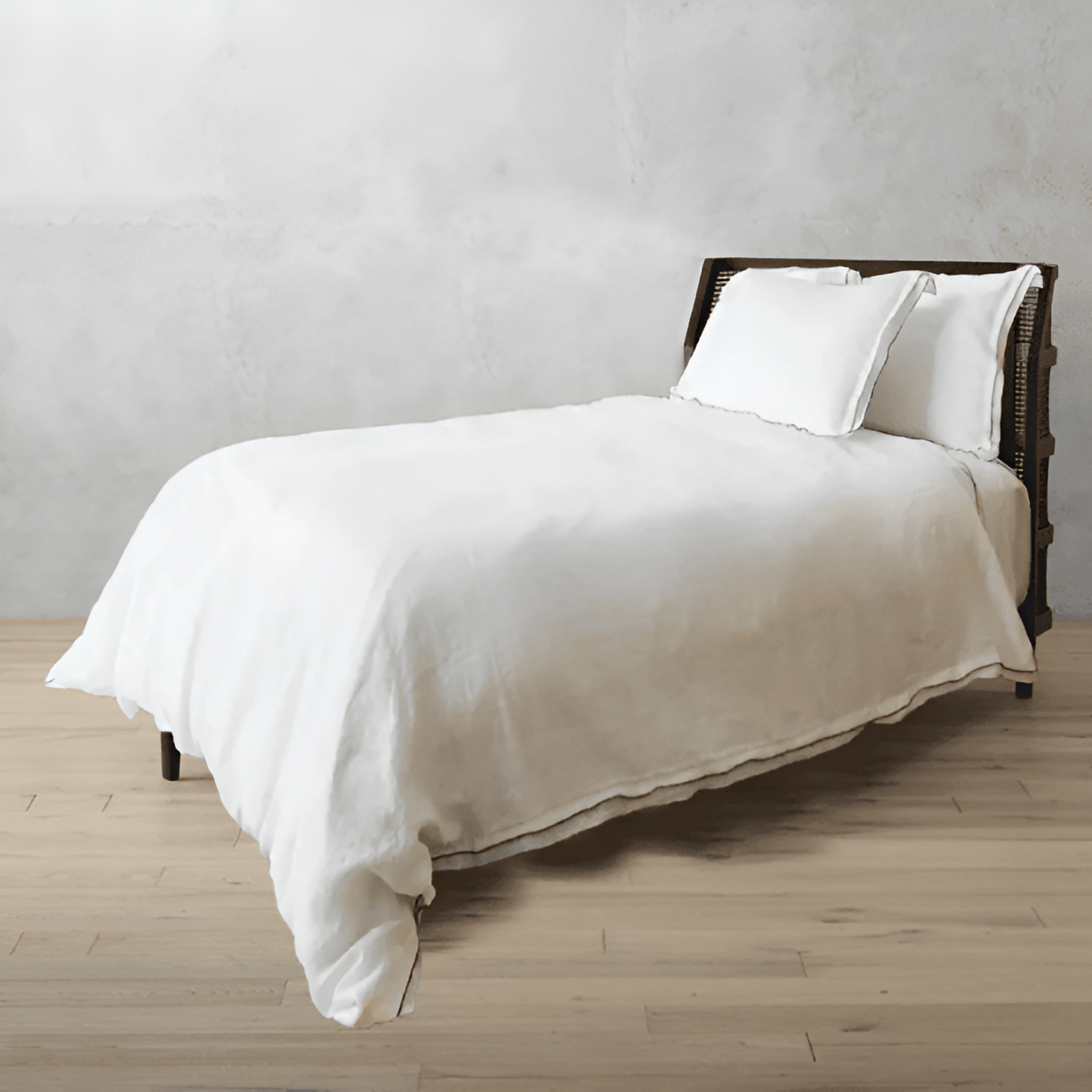 Linen Double Edge Embroidery Duvet Cover Set