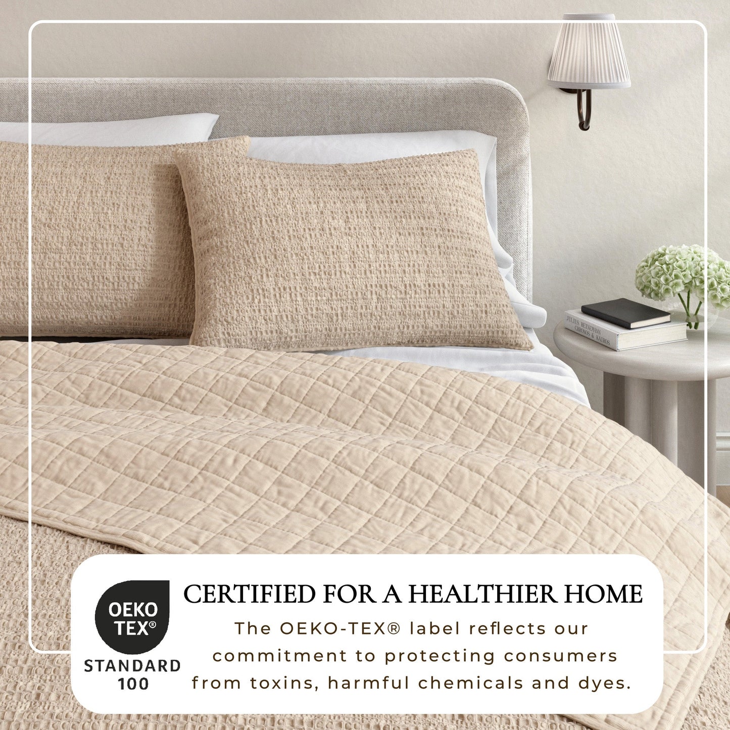100% Cotton Honeycomb Waffle Garment Washed Quilt Set - Genevieve Collection