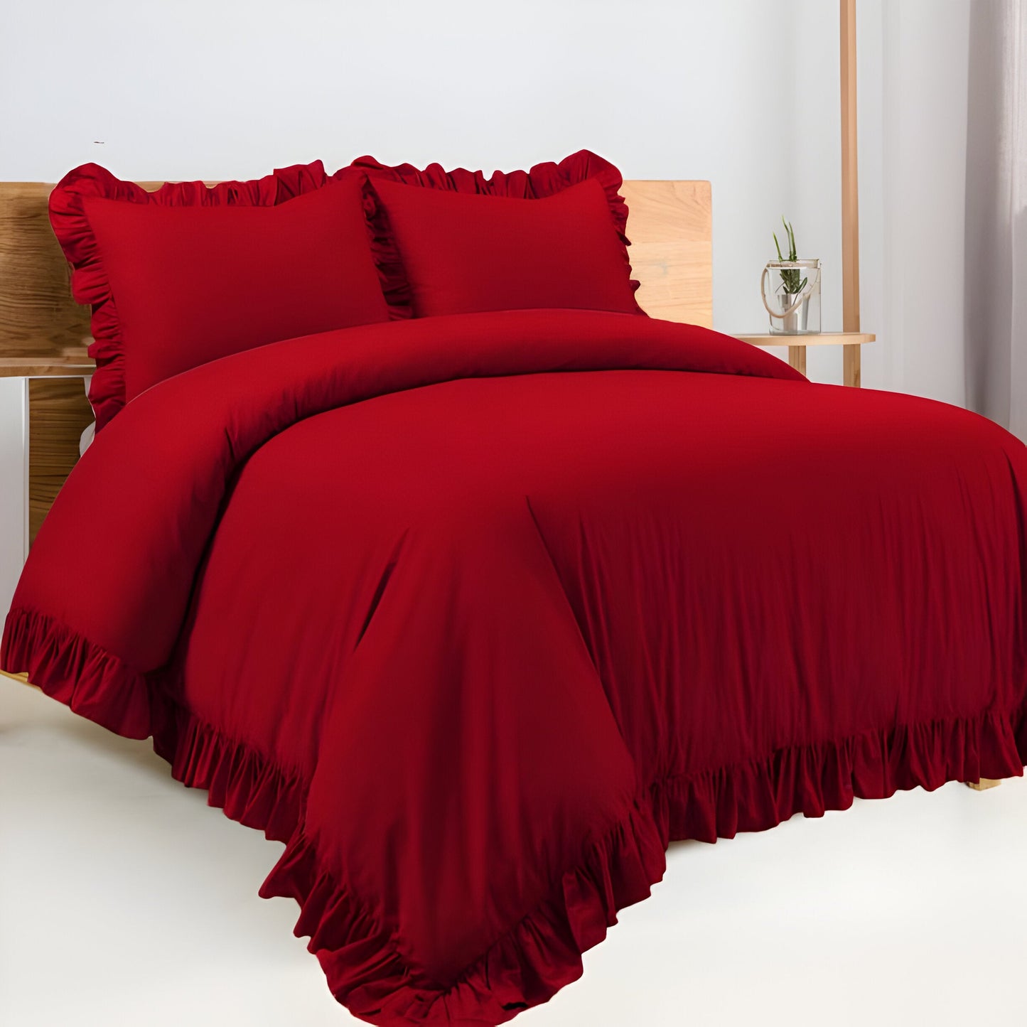 400TC Cotton Sateen Ruffle Duvet Cover Set