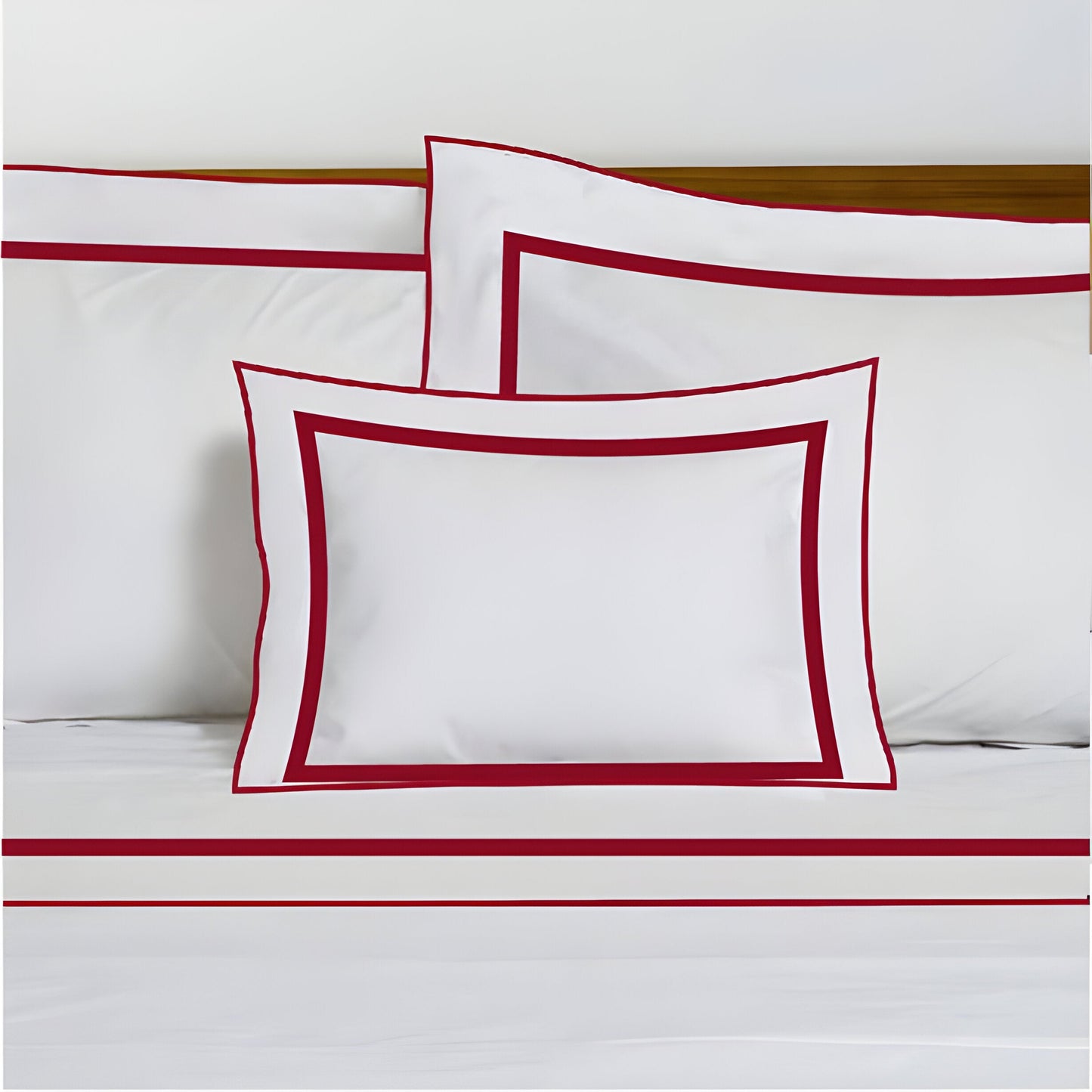 400TC Embroidery & Border Cotton Sateen Solid Duvet Cover Set