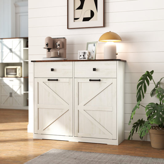 Farmhouse Double Tilt Out Trash Cabinet for 20 Gallon Trash Cans