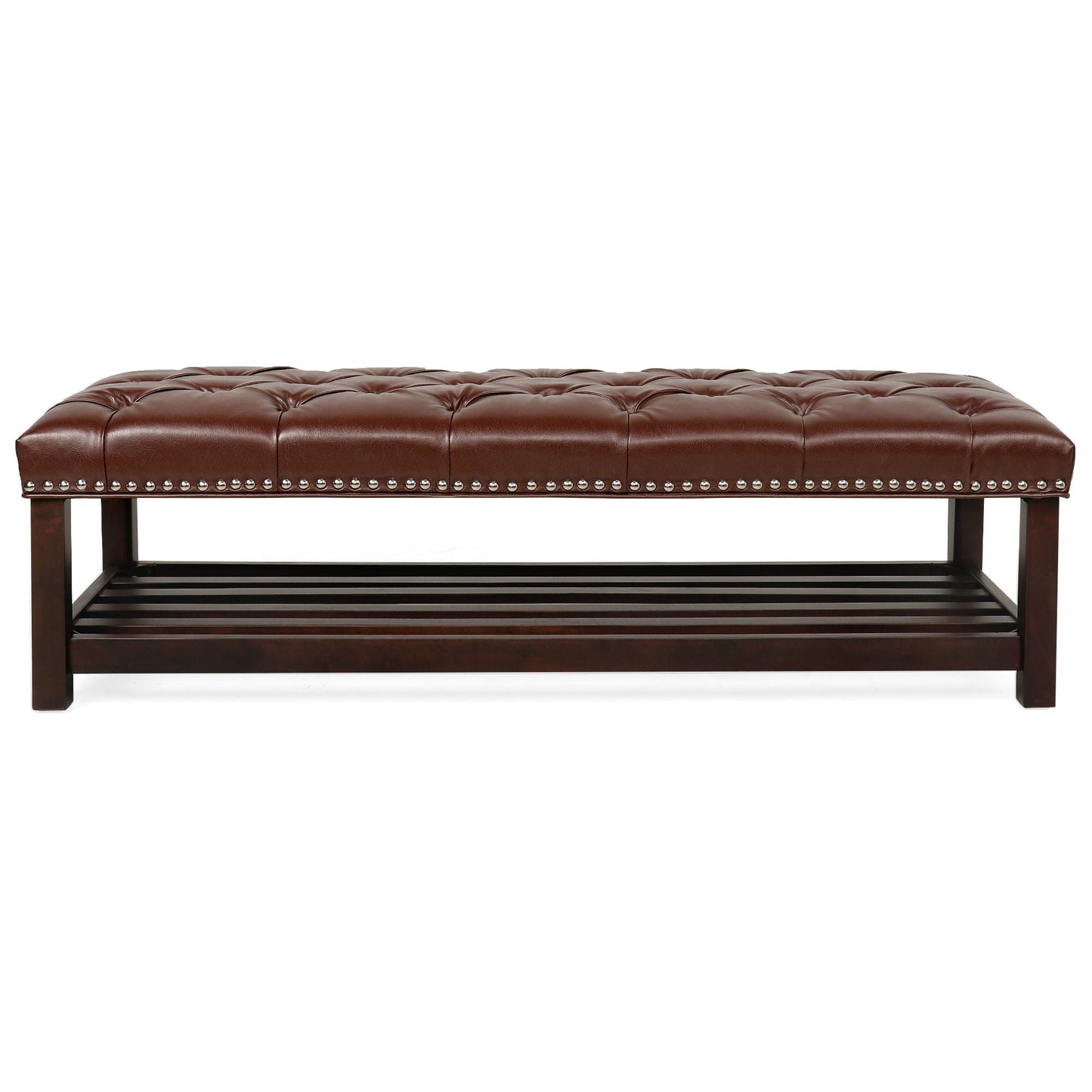 Bedroom End Of Bed Bench Tufted Upholstered End Of Bed Bench End Of Bed Entrance Shoe Bench With Nailhead Trim And Shelf Bedroom Upholstered Bench Living Room Shoe Rack Footstool