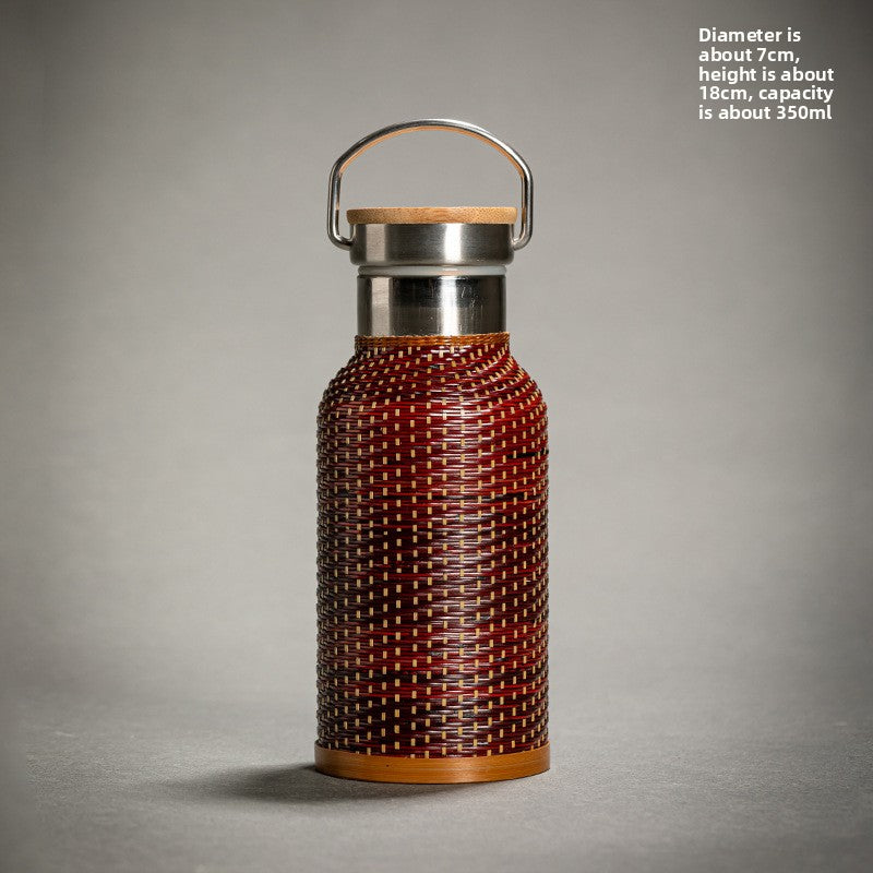 Handwoven Bamboo Stainless Steel Thermos Cup