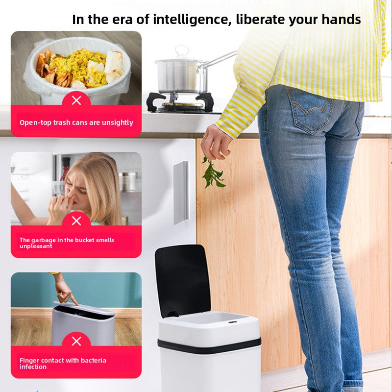 Automatic Sensor Trash Can with Lid
