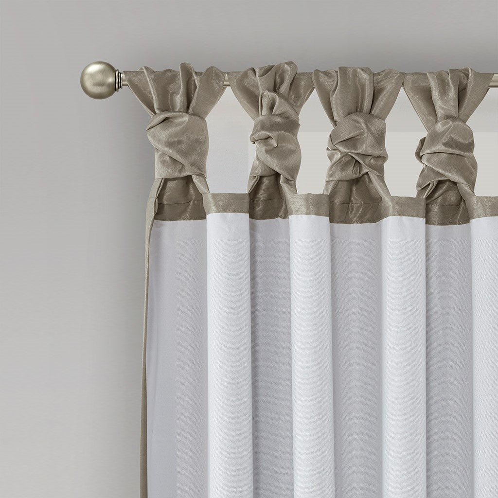 Twist Tab Total Blackout Window Curtain Panel Pewter 50x84"