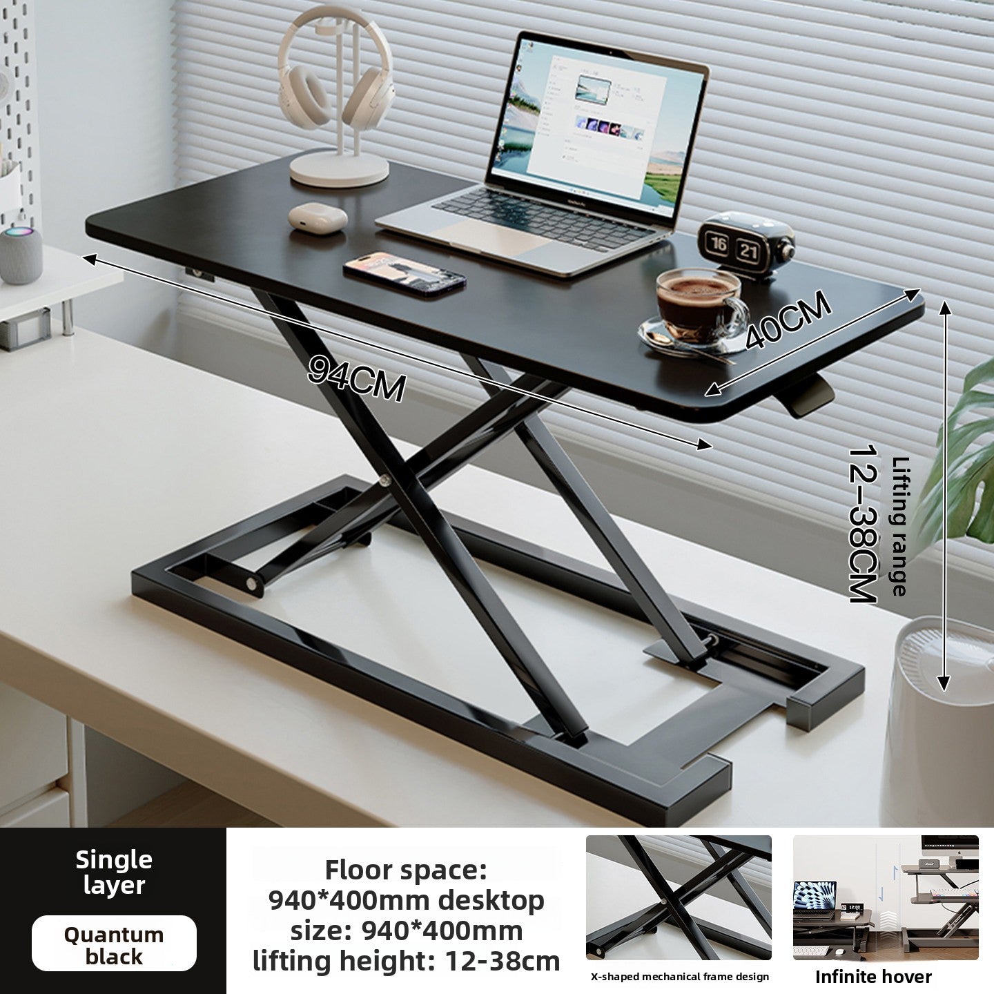 Height Adjustable Desktop Riser Stand