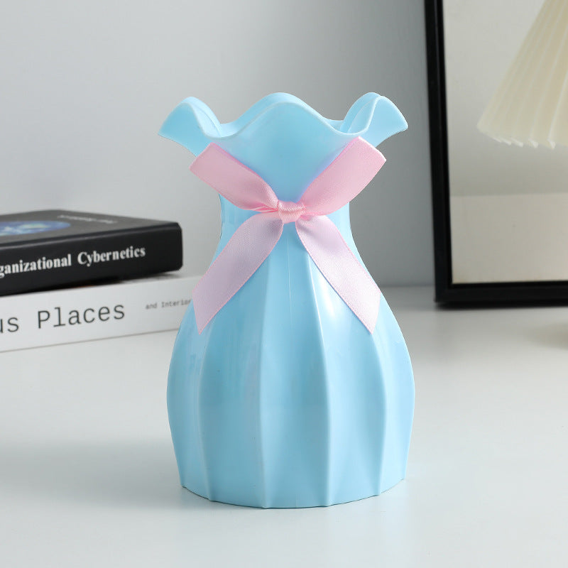 Pineapple-textured jute rope plastic vase