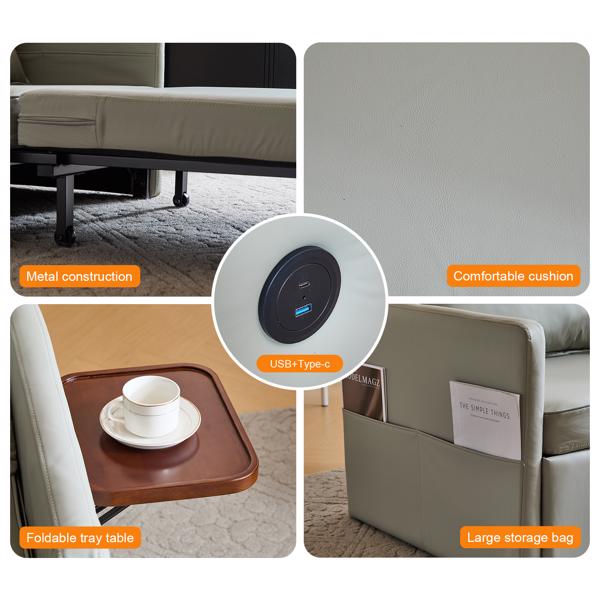 3-in-1 Convertible Sofa Chair Bed Pull-out Sofa Bed