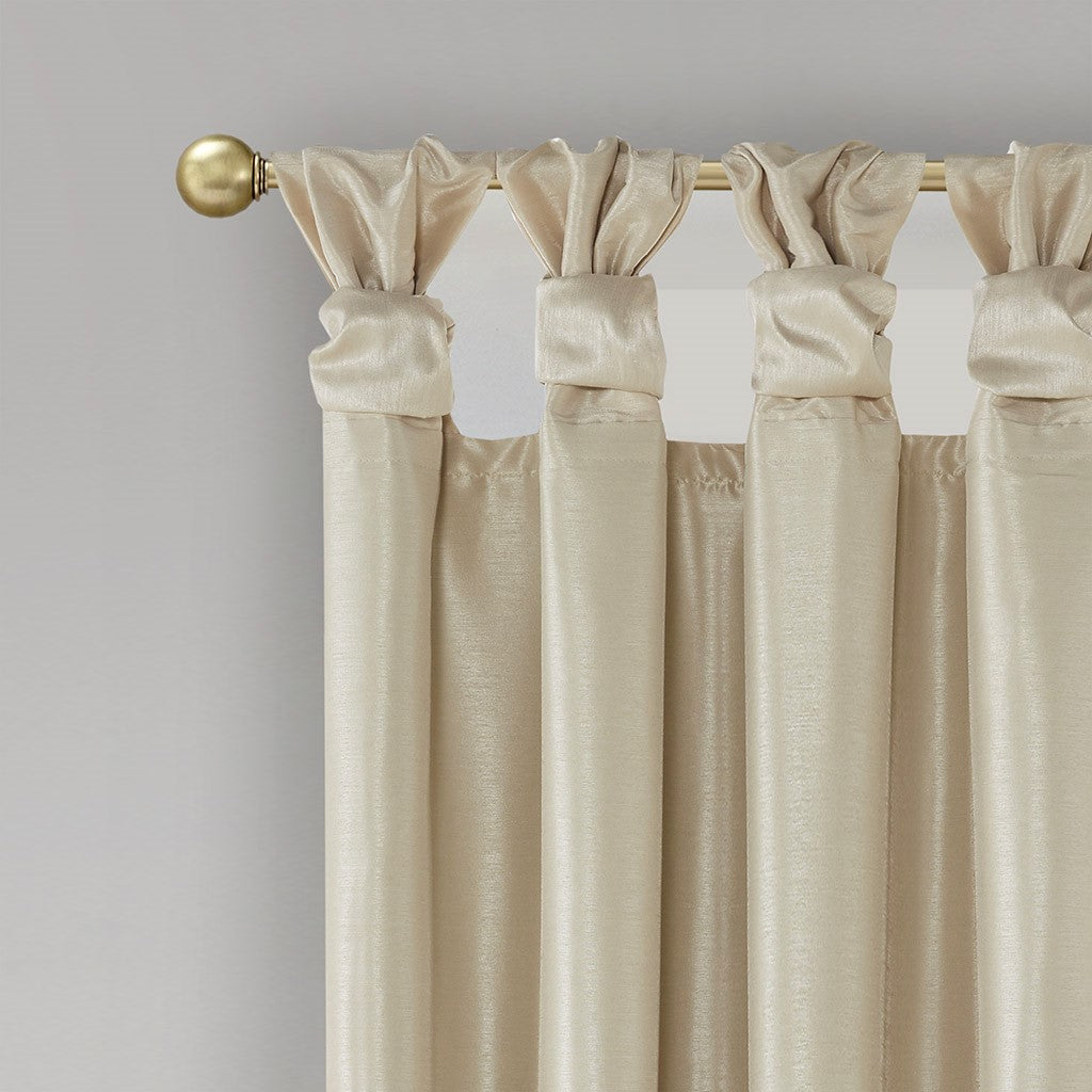 Twist Tab Total Blackout Window Curtain Panel Champagne 50x95"
