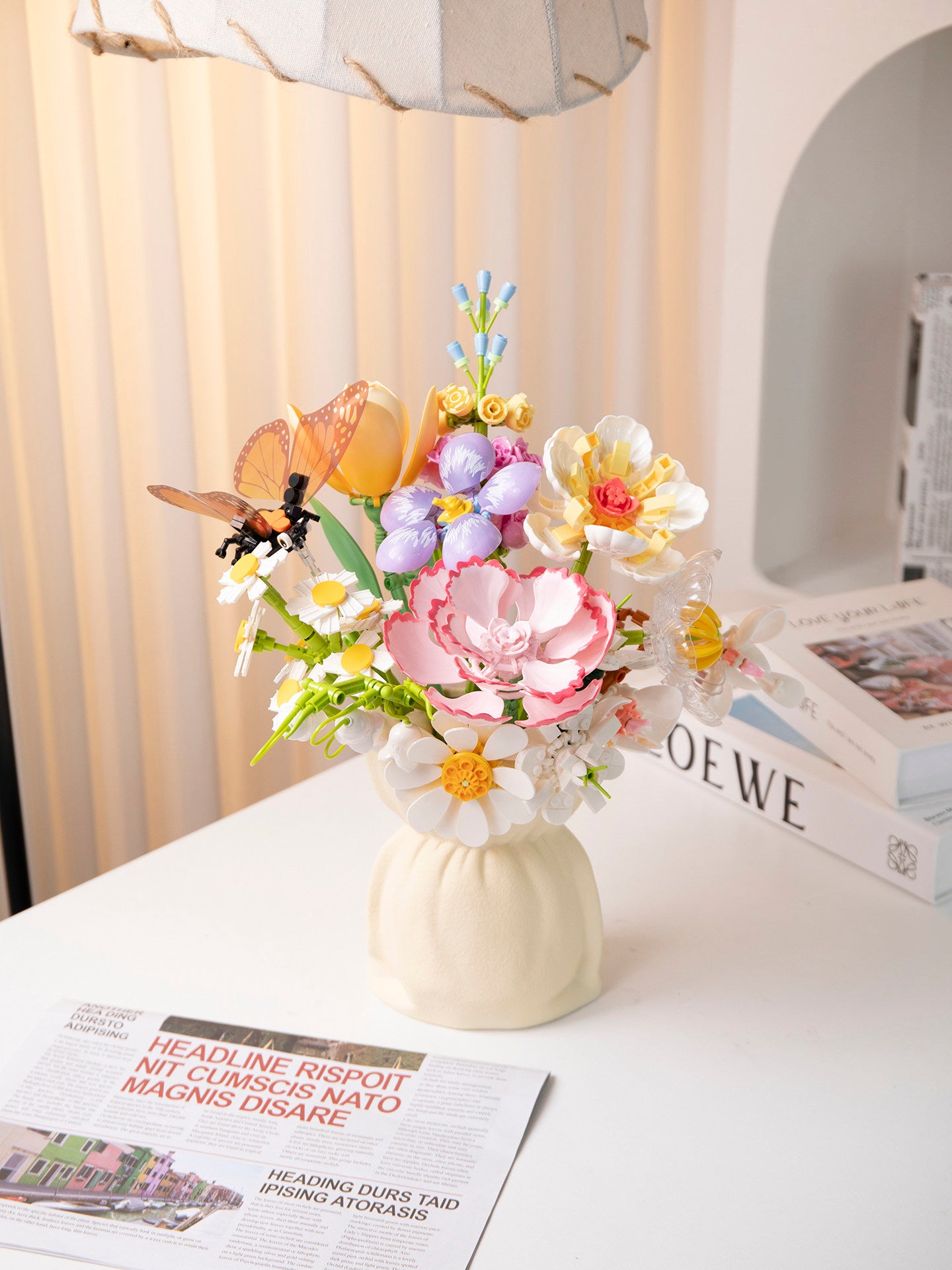 Eternal Flower Building Blocks Set with Vase