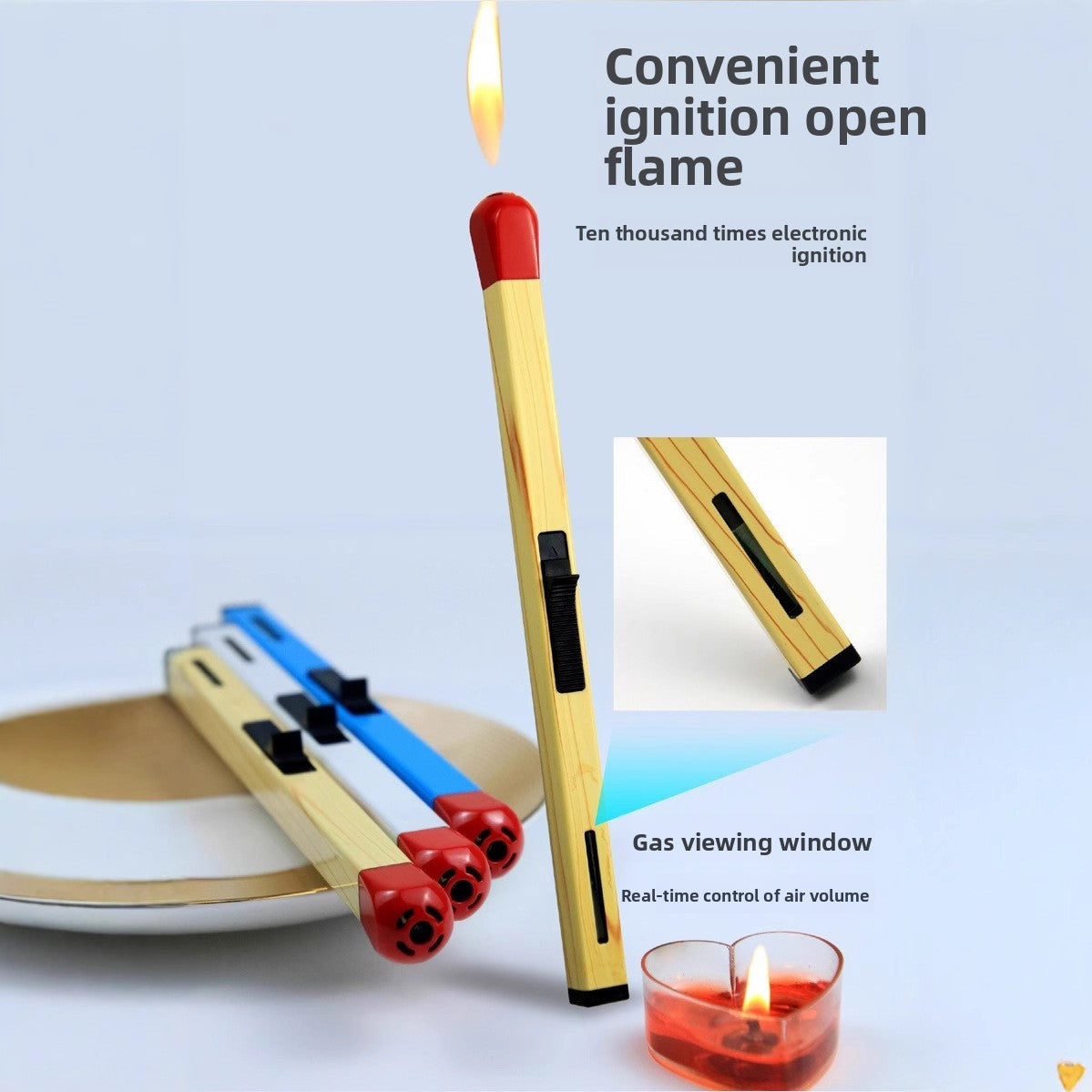 Creative Windproof Portable Butane Lighter Match Stick Candle Lighter