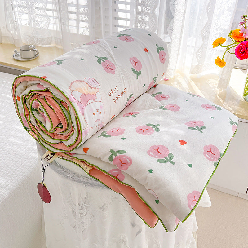 Double-layer yarn soybean fiber summer quilt