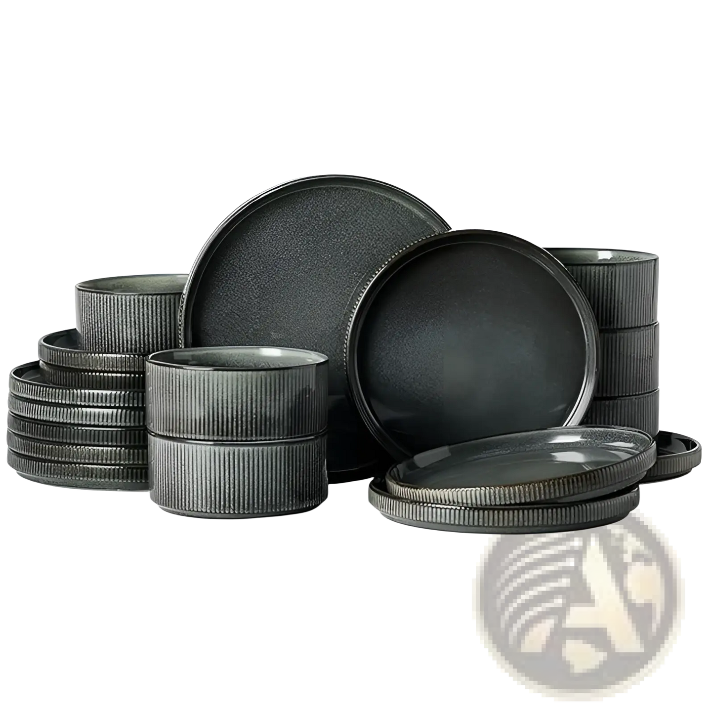 Ceramic Dinnerware Set 16 Piece Vintage Embossed White