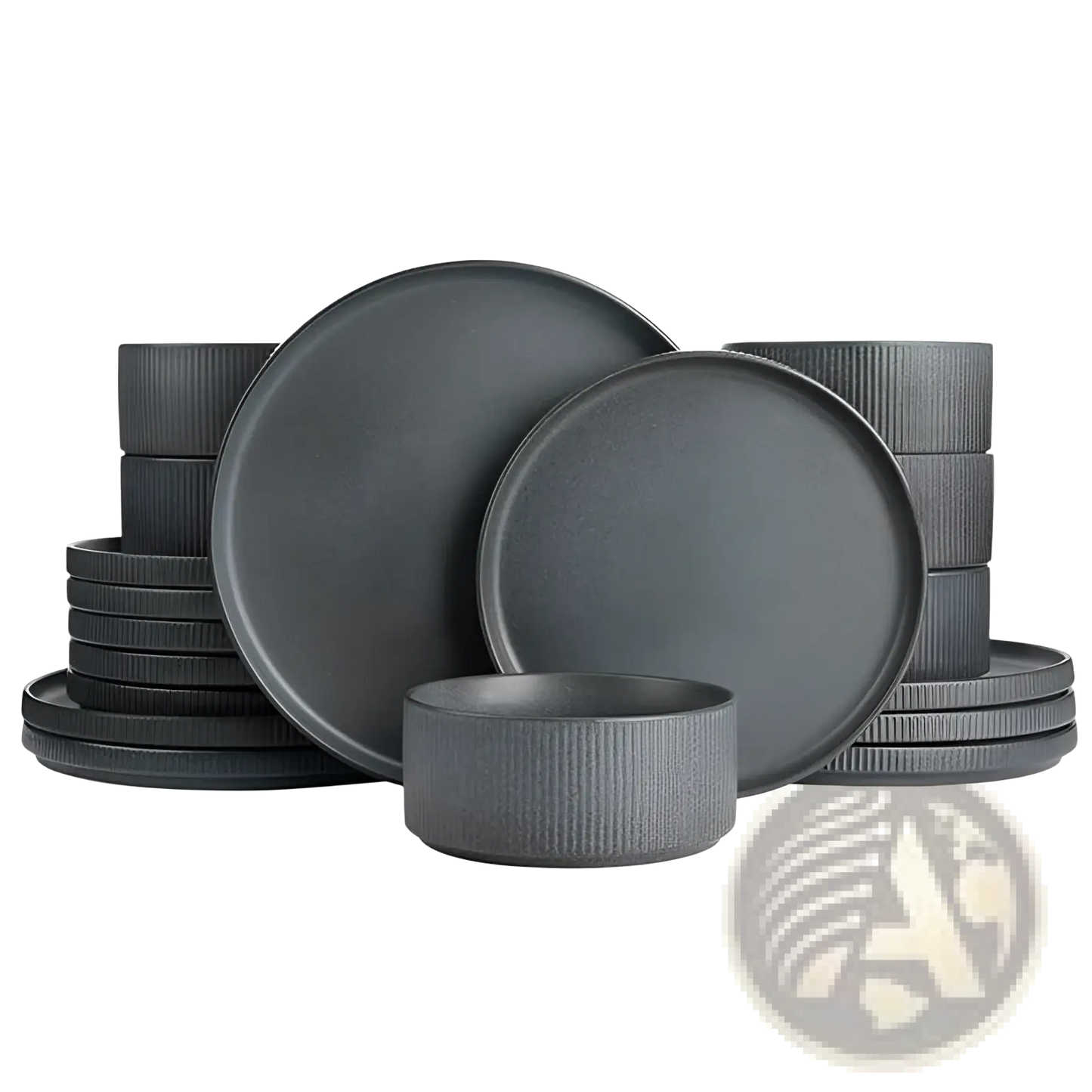 Ceramic Dinnerware Set 16 Piece Vintage Embossed White