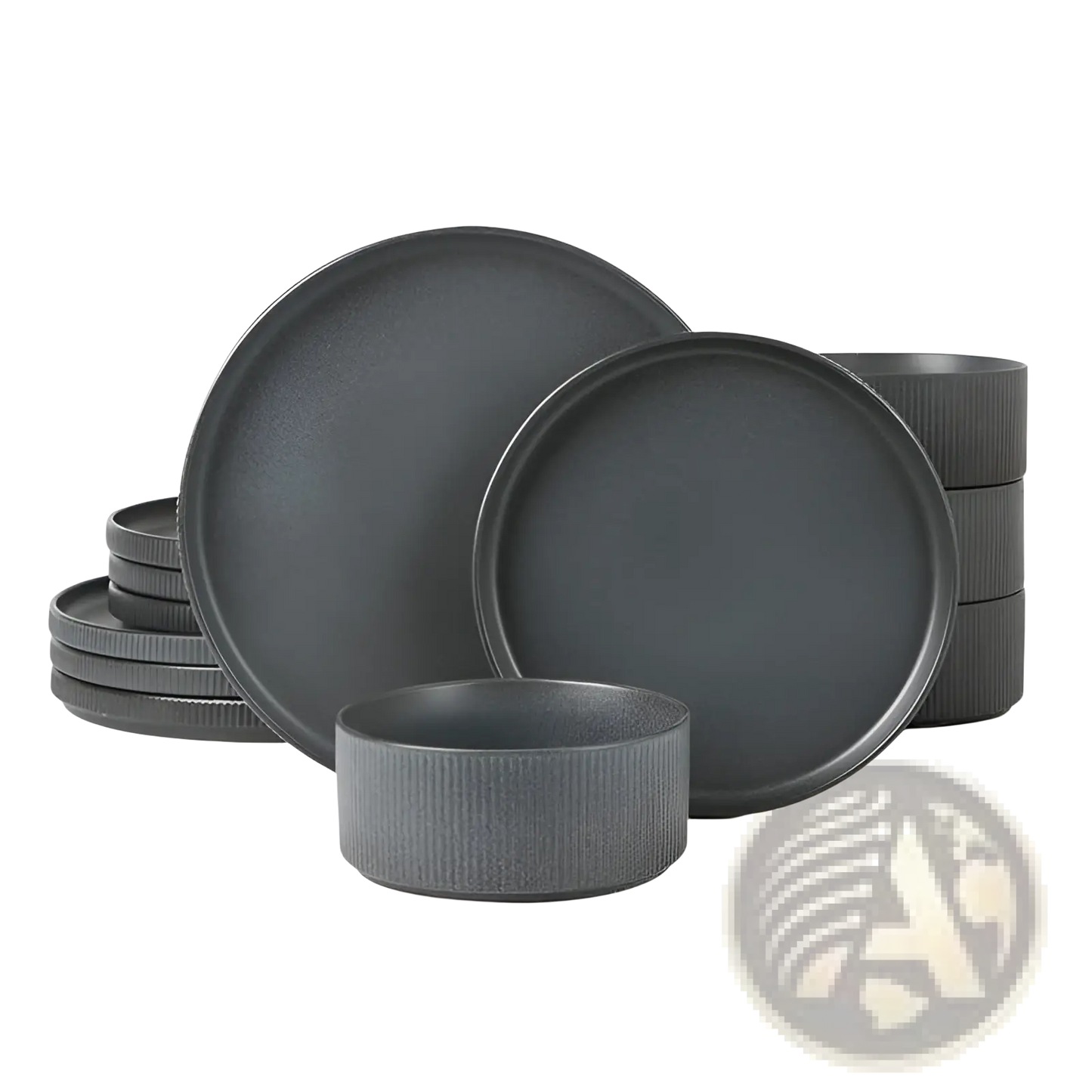 Ceramic Dinnerware Set 16 Piece Vintage Embossed White