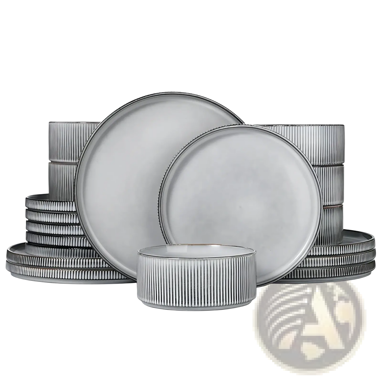 Ceramic Dinnerware Set 16 Piece Vintage Embossed White