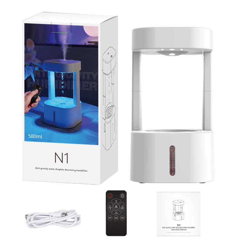 Anti Gravity Droplet Humidifier with LED Night Light