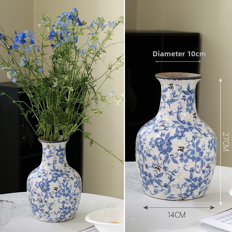 Blue and White Ceramic Vase for Home Decor