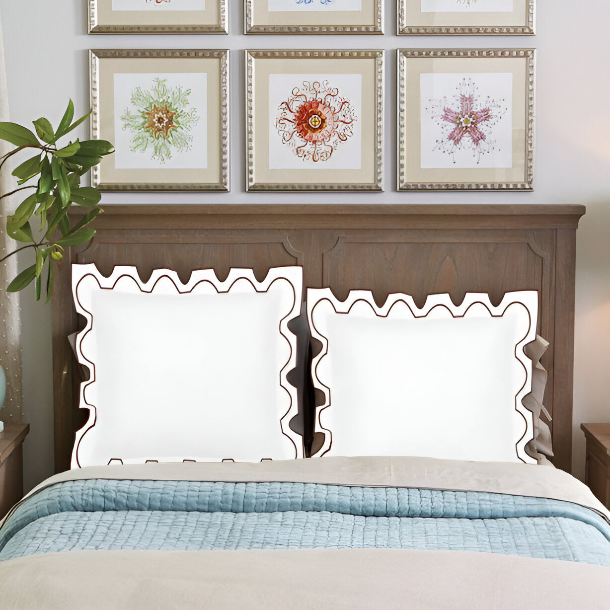 400TC Zig & Zag U Shape Embroidery Cotton Duvet Cover Set